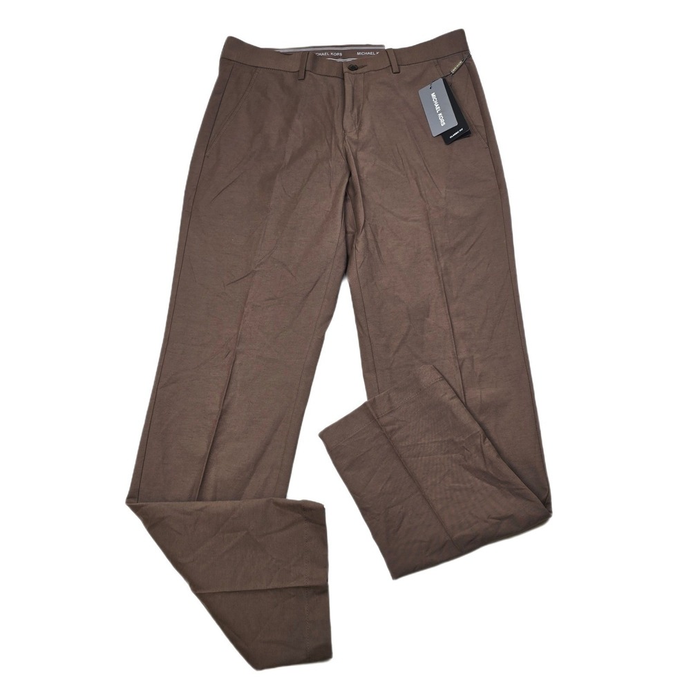Michael Kors Performance Dress Pants Mens 40x30 Light Brown Classic Fit NEW‎